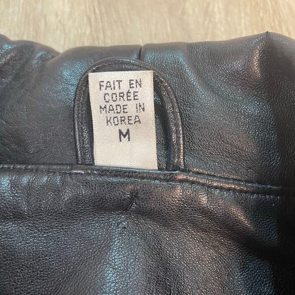 ADA Collection Vintage Black Genuine Leather Long Coat Blazer Jacket Women’s M - Picture 6 of 8